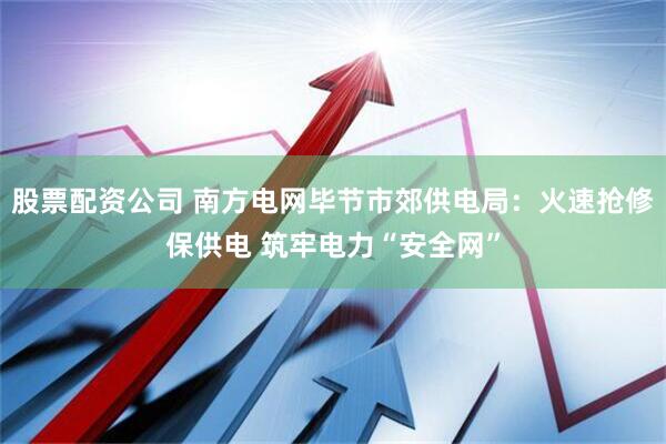 股票配资公司 南方电网毕节市郊供电局：火速抢修保供电 筑牢电力“安全网”