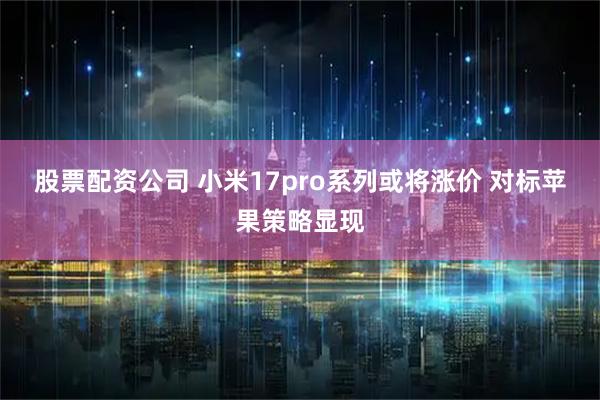 股票配资公司 小米17pro系列或将涨价 对标苹果策略显现