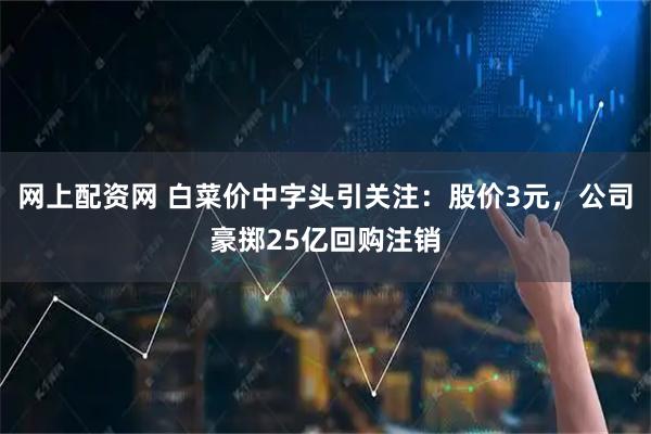 网上配资网 白菜价中字头引关注：股价3元，公司豪掷25亿回购注销